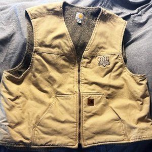 3XL Carhartt Lined Vest Gently Used with Company Logo Embroidered on Front